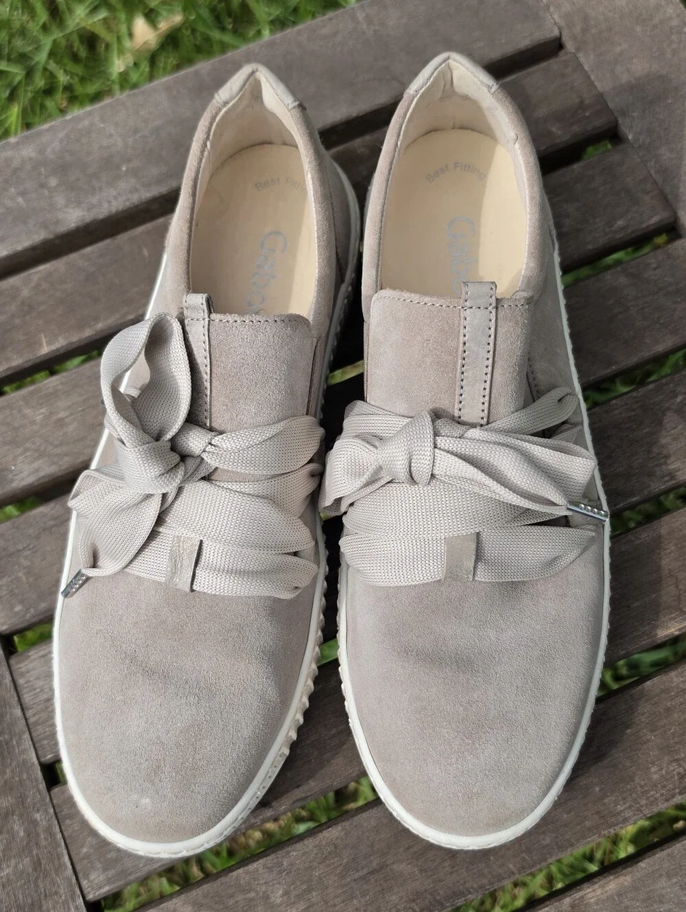 Gabor Bow Slip On Sneakers 7.5 Champagne